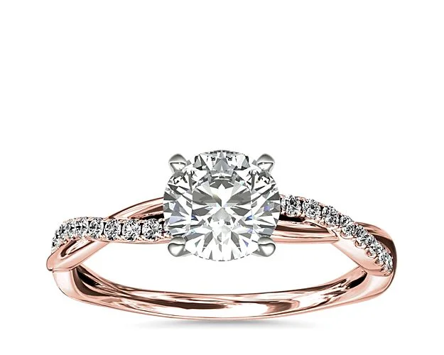 Rose gold engagement ring 