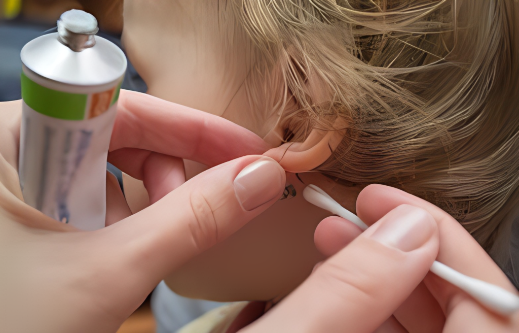 cleaning of earring 